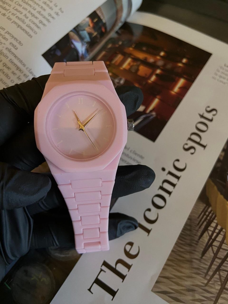 Reloj arabe rosa